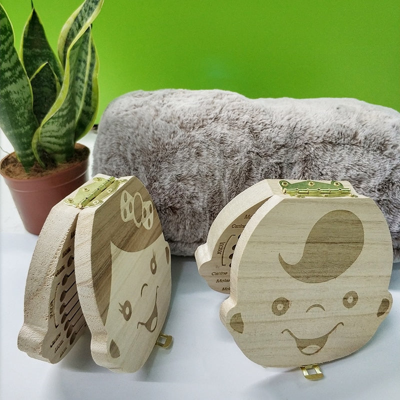Wooden Kids Baby Tooth Storage Box