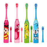 Children's Cartoon Pattern Double-sided Electric Tooth Brush with 2pcs Replacement Head