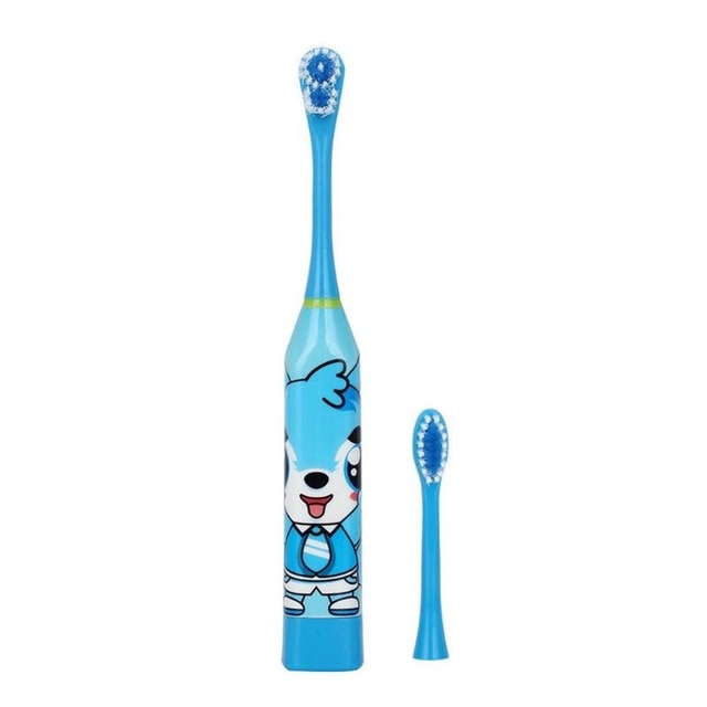 Children's Cartoon Pattern Double-sided Electric Tooth Brush with 2pcs Replacement Head
