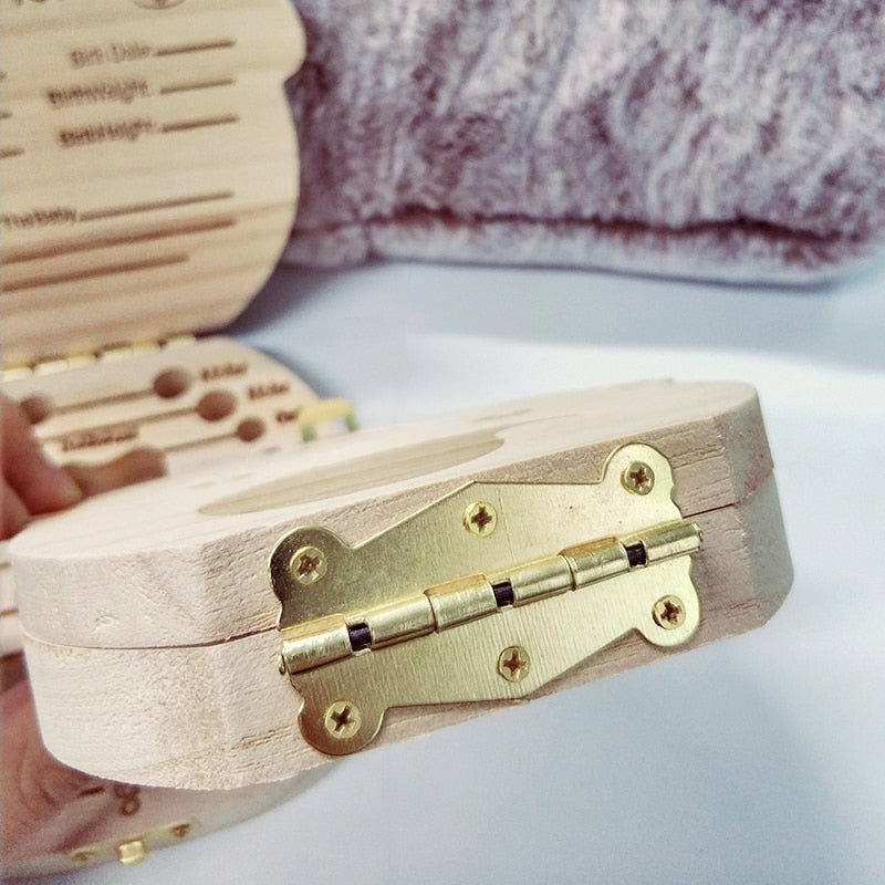 Wooden Kids Baby Tooth Storage Box