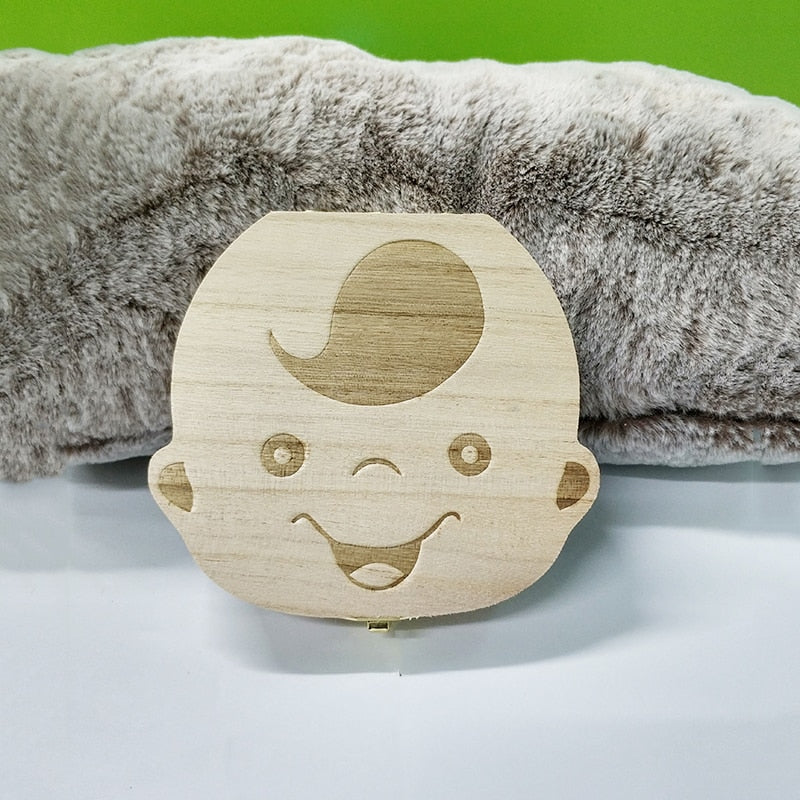 Wooden Kids Baby Tooth Storage Box