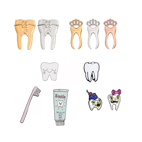 Oral Hygiene Themed Metal Pins